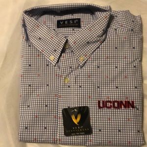 Vesi Sportswear UConn NCAA Men's Gingham Shirt